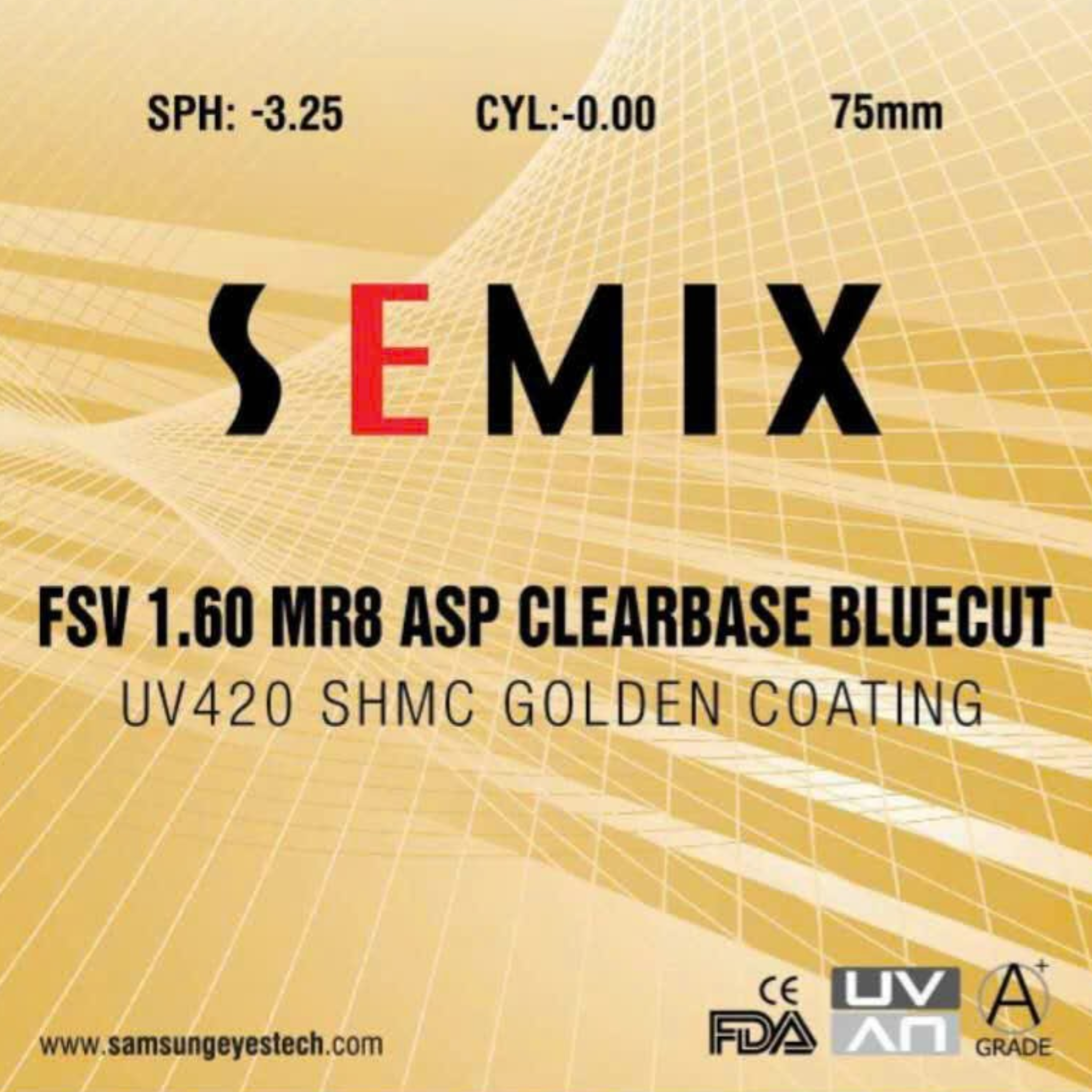 FSV 1.60 MR8 ASP CLEARBASE BLUECUT UV420 SHMC GOLDEN COATING